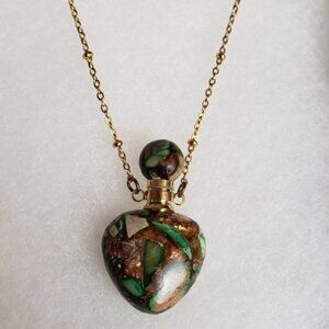 2/80$  Bronzite imperial jasper little openable pendant gold tone